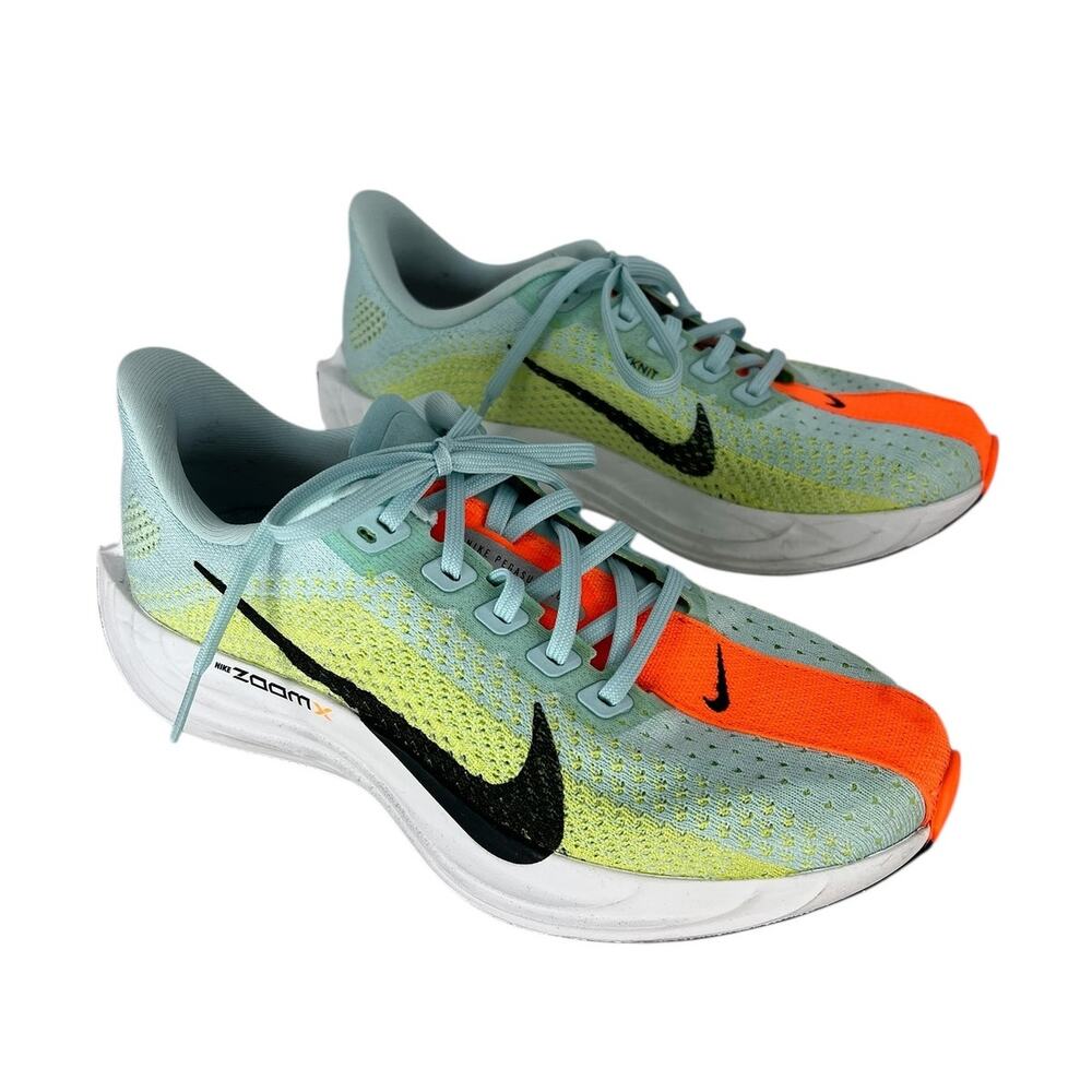 Nike Women's ZoomX Running Shoe - Light Blue, Lime, Orange, Black, White - Picture 3 of 13